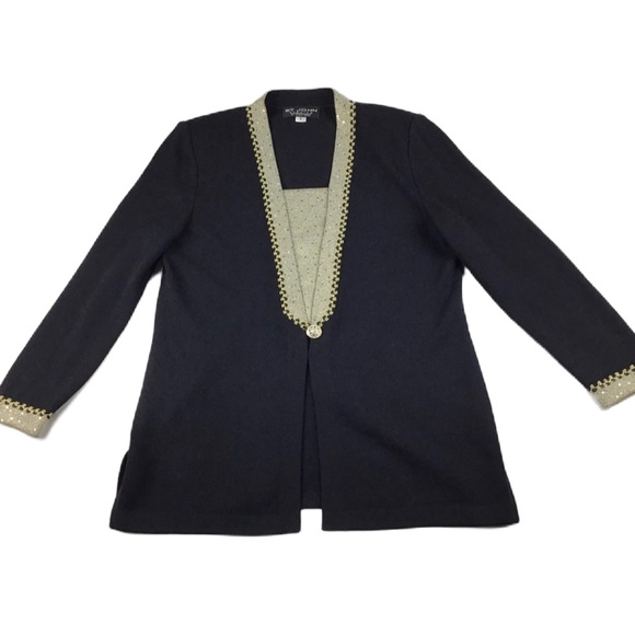 St. John Jackets & Blazers - St. John Evening Black Blazer Santana Knit Sequins Embellished Jacket